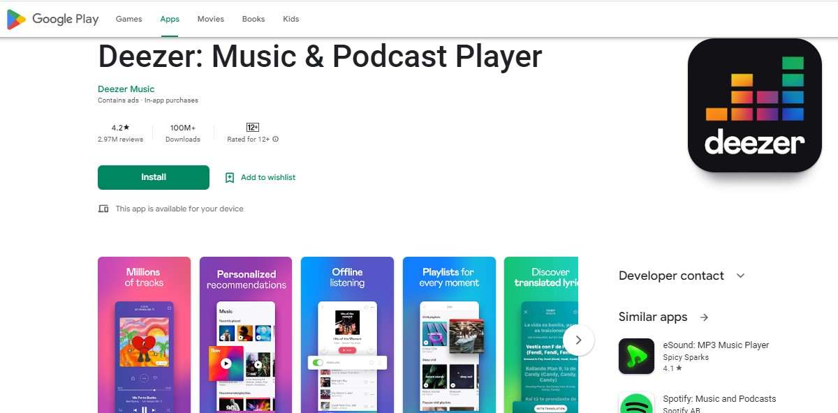 Aplikasi Musik Terbaik Deezer Music & Podcast Player