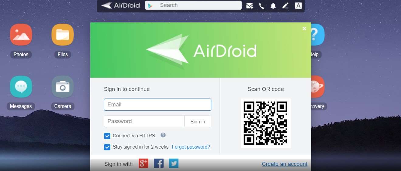 Cara VC di Laptop AirDroid Website